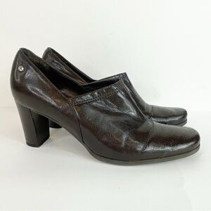 Etienne Aigner Stacked Block Heel Pumps Booties